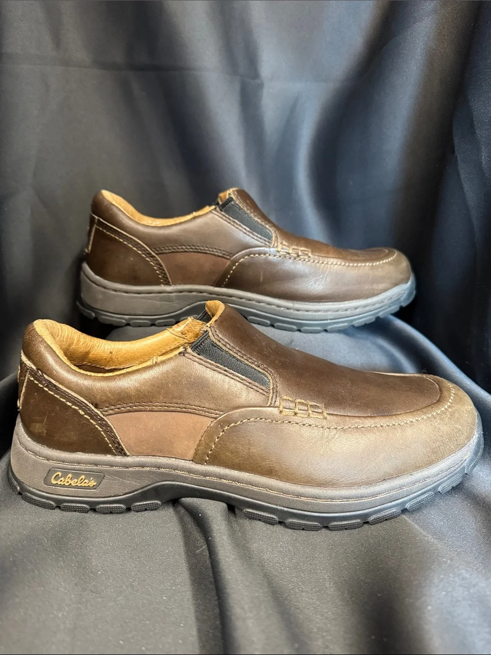 Cabela's Men's Dark Brown Slip-On Leather Loafers